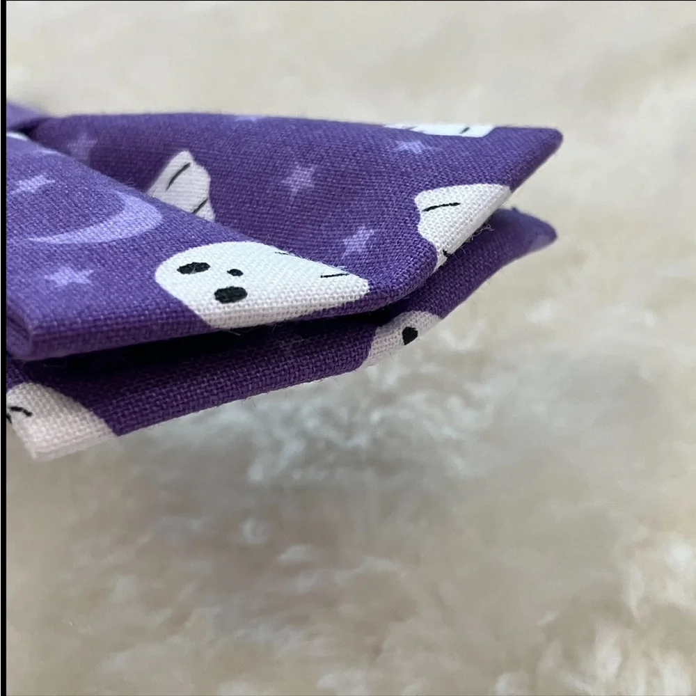 Pet Bowtie Ghosts on Purple Background Halloween